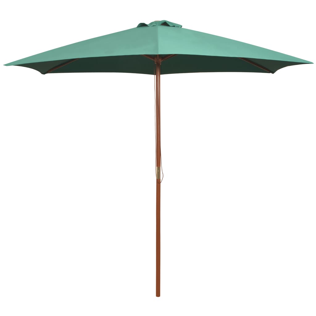 Garden Parasol 270x270 cm Wooden Pole Green