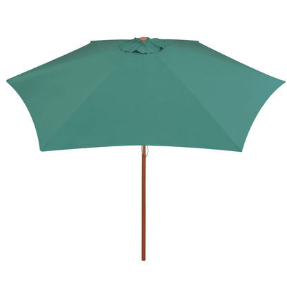 Garden Parasol 270x270 cm Wooden Pole Green