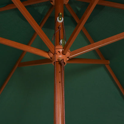 Garden Parasol 270x270 cm Wooden Pole Green