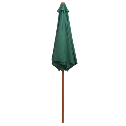 Garden Parasol 270x270 cm Wooden Pole Green