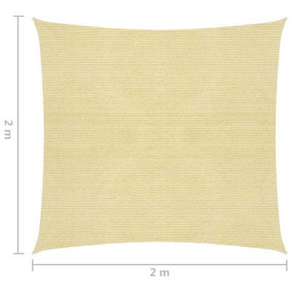 Sunshade Sail HDPE Square 2x2 m Beige