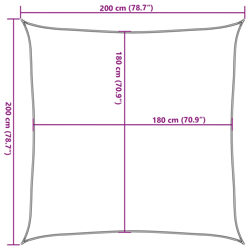 Sunshade Sail HDPE Square 2x2 m Beige