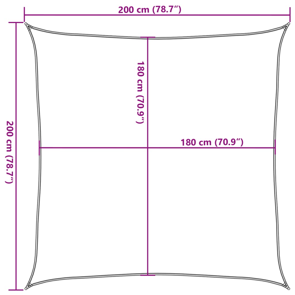 Sunshade Sail HDPE Square 2x2 m White