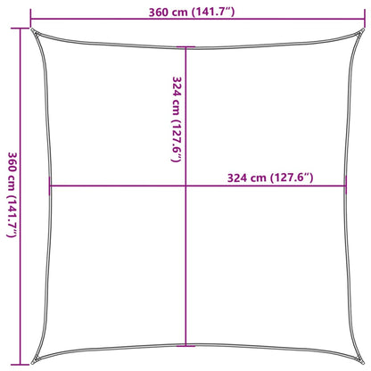 Sunshade Sail HDPE Square 3.6x3.6 m White