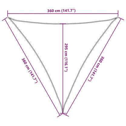 Sunshade Sail HDPE Triangular 3.6x3.6x3.6 m White