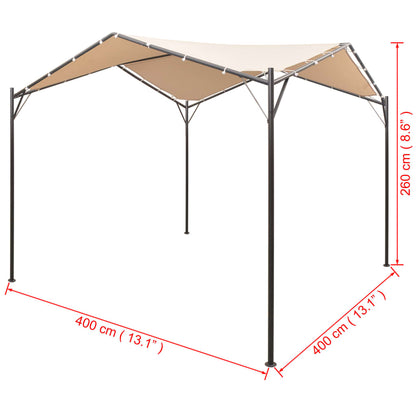 Gazebo Pavilion Tent Canopy 4x4 m Steel Beige