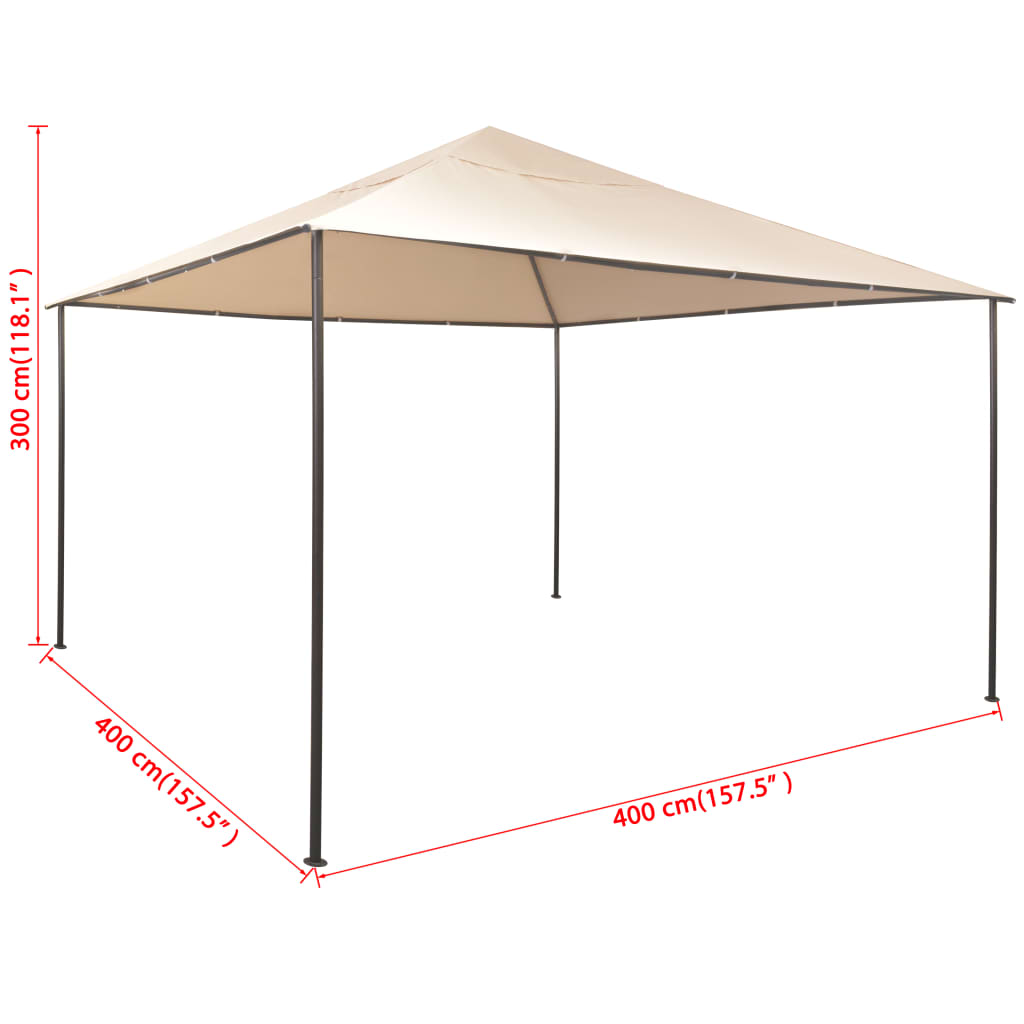 Gazebo Pavilion Tent Canopy 4x4 m Steel Beige