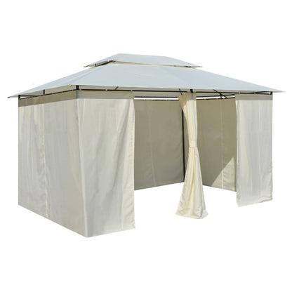 Garden Marquee with Curtains 4x3 m White