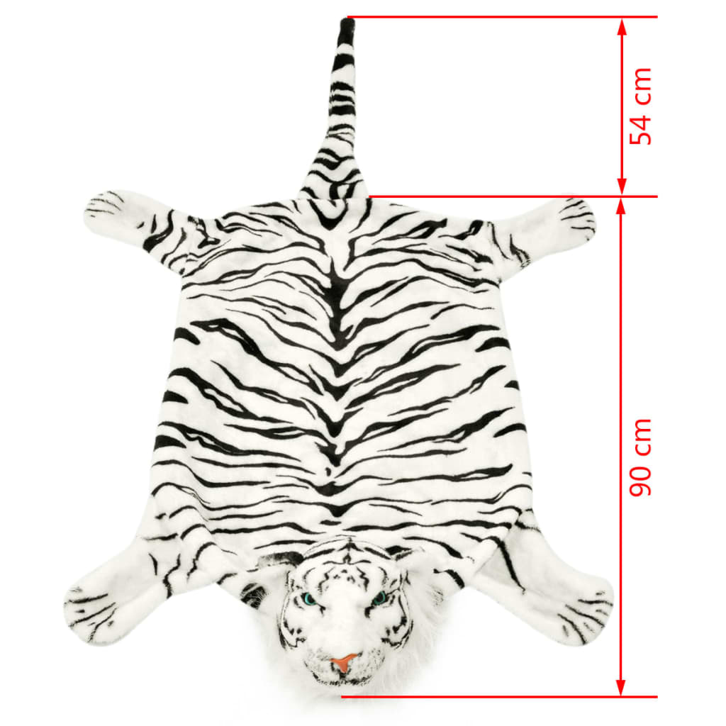 Tiger Carpet Plush 144 cm White