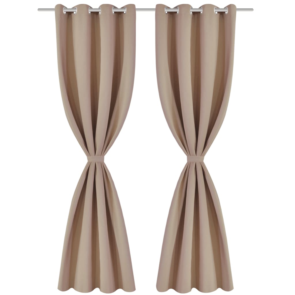 Blackout Curtains 2 pcs with Metal Eyelets 135x175 cm Cream