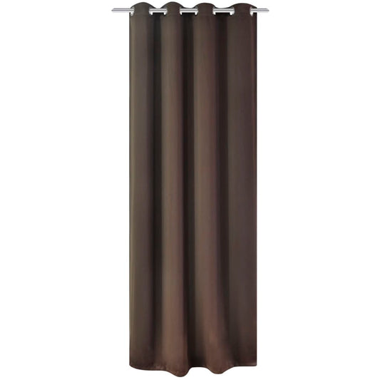 Blackout Curtain with Metal Eyelets 270x245 cm Brown