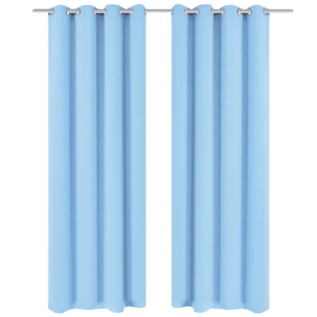 Blackout Curtain with Metal Eyelets 270x245 cm Turquoise