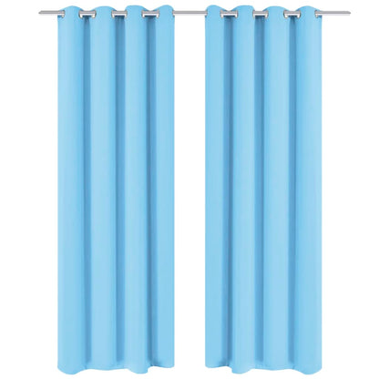 Blackout Curtain with Metal Eyelets 270x245 cm Turquoise