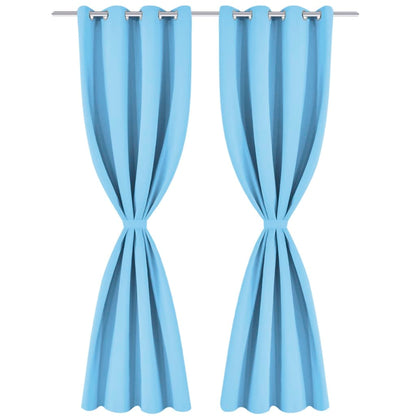 Blackout Curtain with Metal Eyelets 270x245 cm Turquoise