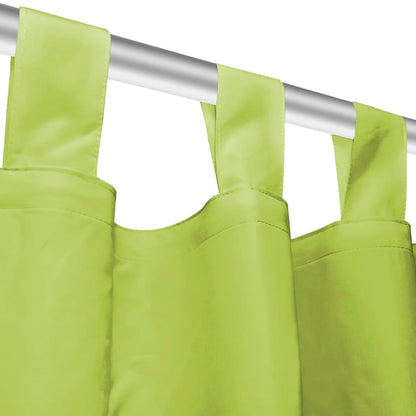 Micro-Satin Curtains 2 pcs with Loops 140x245 cm Green