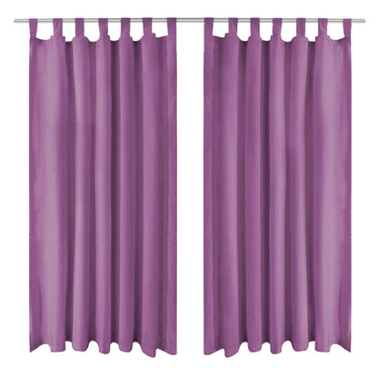 Micro-Satin Curtains 2 pcs with Loops 140x225 cm Lilac