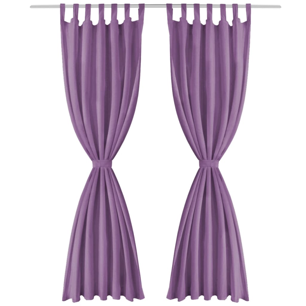 Micro-Satin Curtains 2 pcs with Loops 140x225 cm Lilac