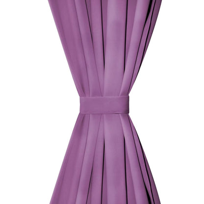 Micro-Satin Curtains 2 pcs with Loops 140x225 cm Lilac