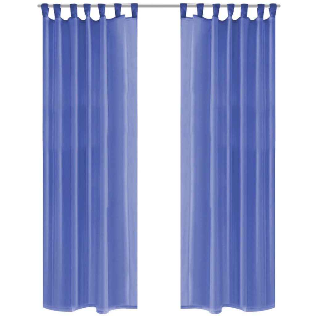 Voile Curtains 2 pcs 140x245 cm Royal Blue