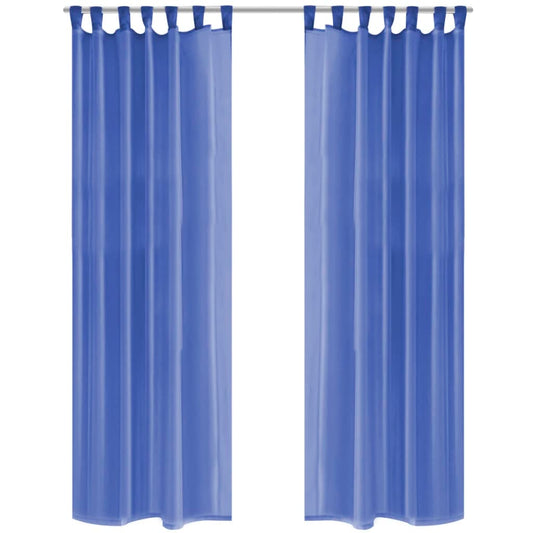 Voile Curtains 2 pcs 140x245 cm Royal Blue