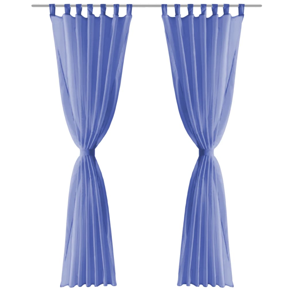 Voile Curtains 2 pcs 140x245 cm Royal Blue