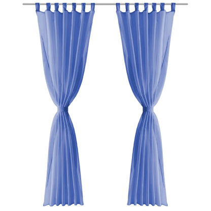 Voile Curtains 2 pcs 140x245 cm Royal Blue