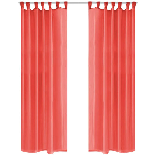 Voile Curtains 2 pcs 140x225 cm Red