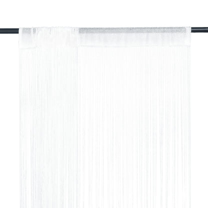 String Curtains 2 pcs 140x250 cm White