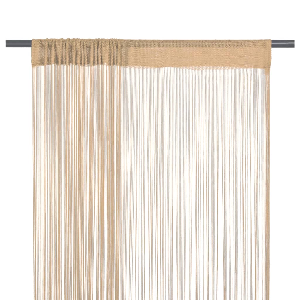 String Curtains 2 pcs 140x250 cm Beige