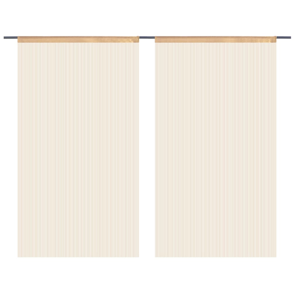 String Curtains 2 pcs 140x250 cm Beige