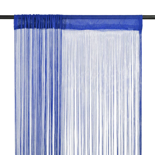 String Curtains 2 pcs 100x250 cm Blue