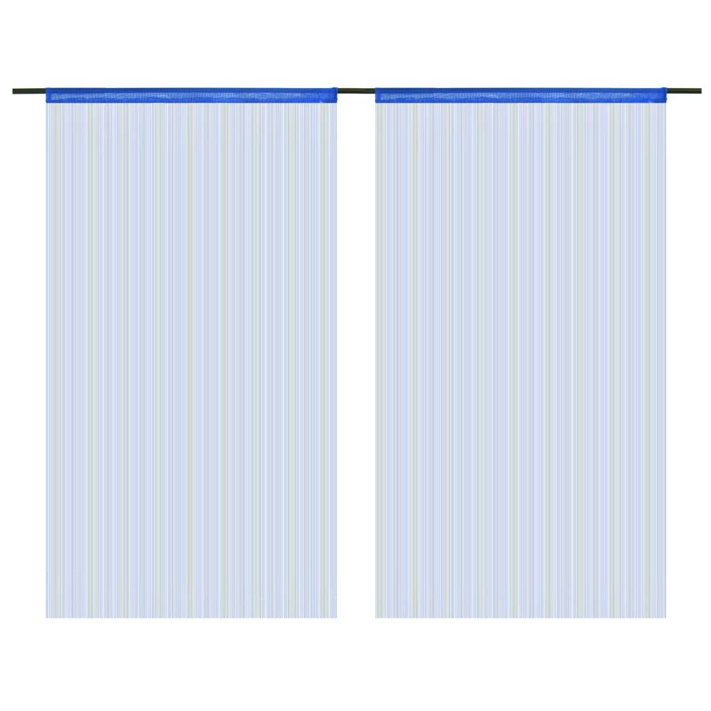 String Curtains 2 pcs 100x250 cm Blue