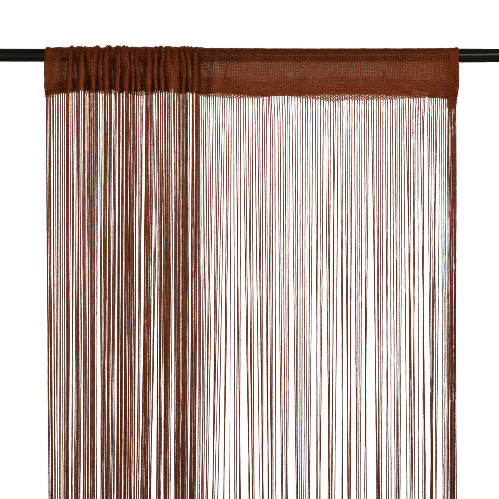 String Curtains 2 pcs 100x250 cm Brown