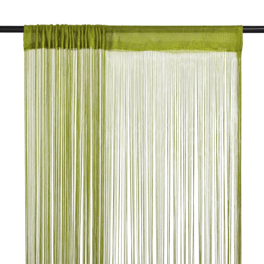 String Curtains 2 pcs 100x250 cm Green