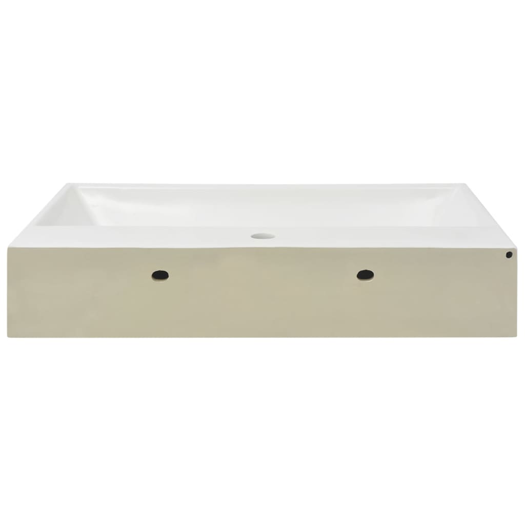 Basin with Faucet Hole Ceramic White 76x42.5x14.5 cm