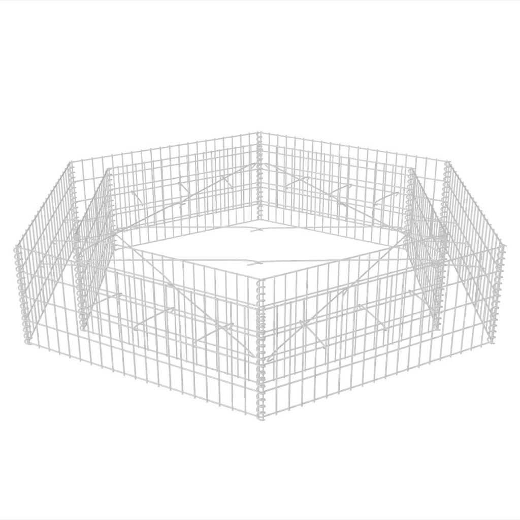 Hexagonal Gabion Raised Bed 200x173x40 cm