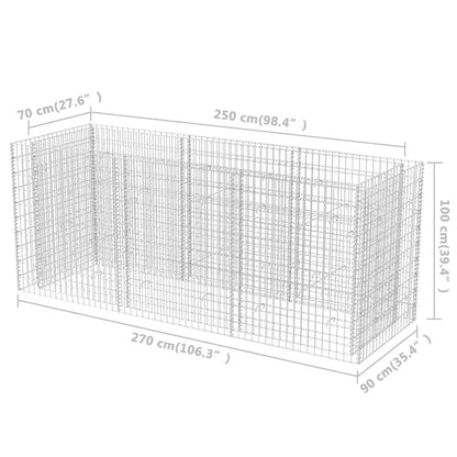 Gabion Raised Bed Steel 270x90x100 cm