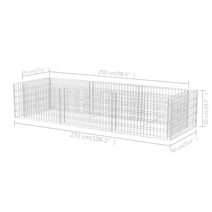 Gabion Raised Bed Steel 270x90x50 cm