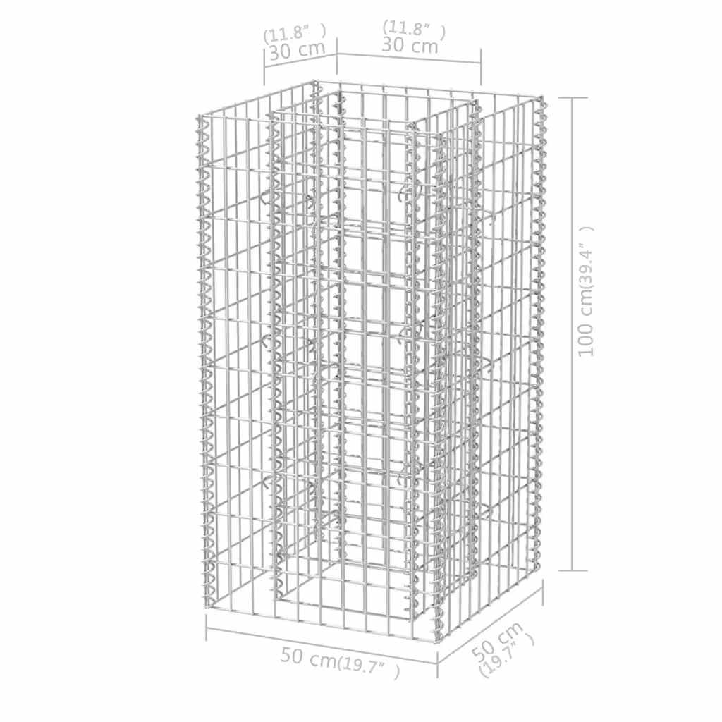 Gabion Raised Bed Steel 50x50x100 cm