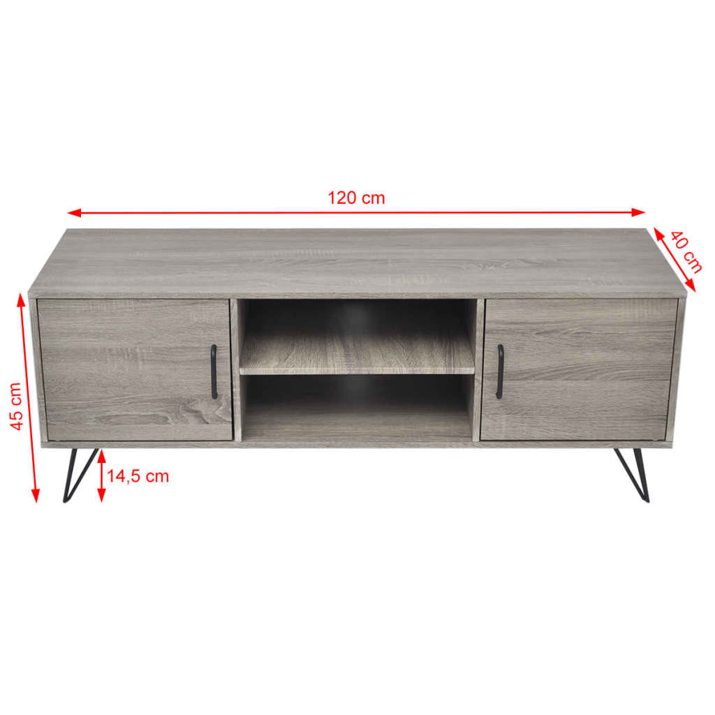 TV Cabinet 120x40x45 cm Grey