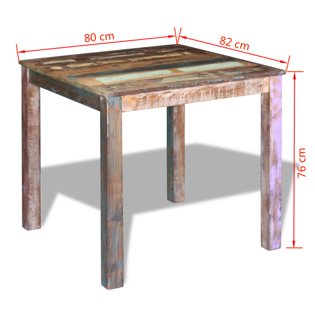 Dining Table Solid Reclaimed Wood 80x82x76 cm