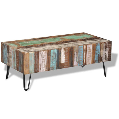 Coffee Table Solid Reclaimed Wood 100x50x38 cm