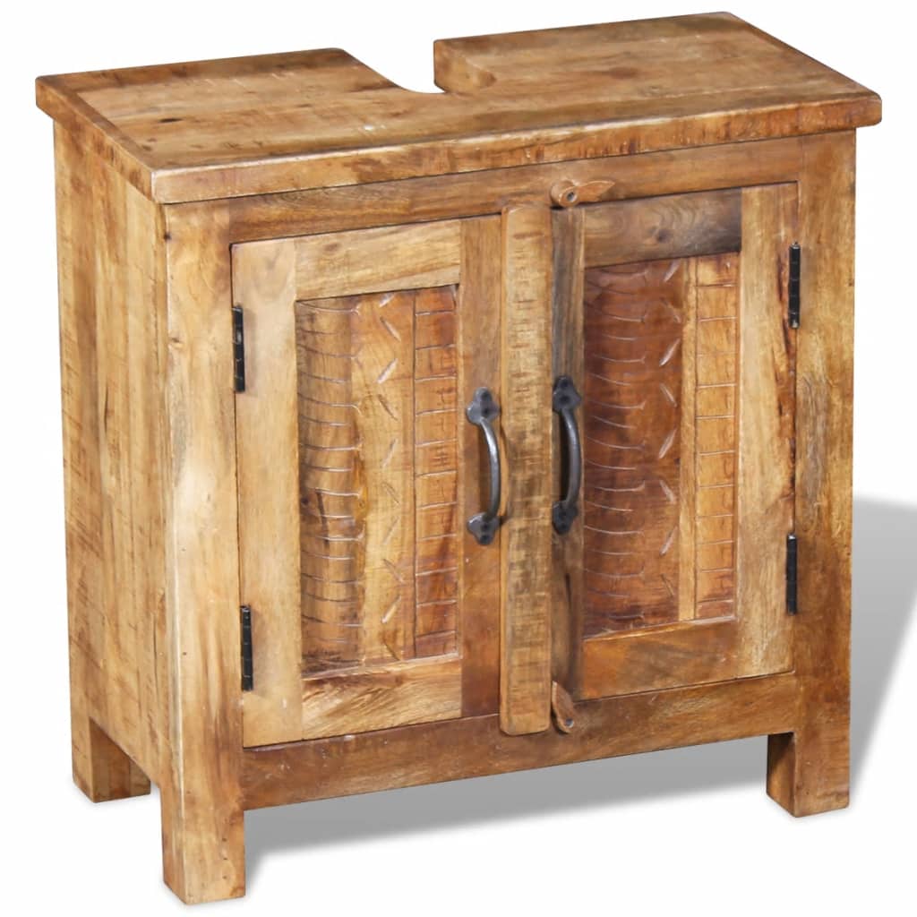 Bathroom Vanity Cabinet with Mirror Solid Mango Wood