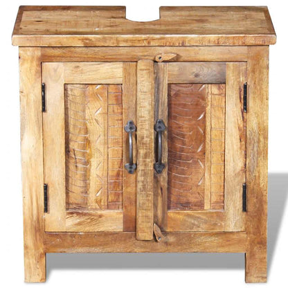 Bathroom Vanity Cabinet with Mirror Solid Mango Wood