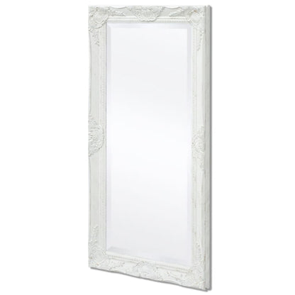 Wall Mirror Baroque Style 100x50 cm White