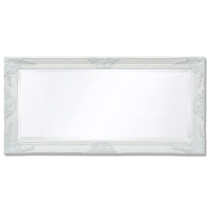 Wall Mirror Baroque Style 100x50 cm White