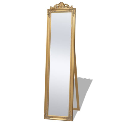 Free-Standing Mirror Baroque Style 160x40 cm Gold