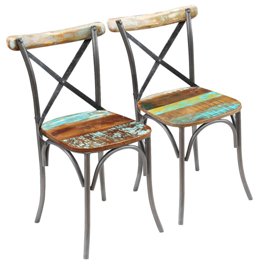 Dining Chairs 2 pcs Solid Reclaimed Wood