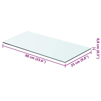 Shelf Panel Glass Clear 60x25 cm