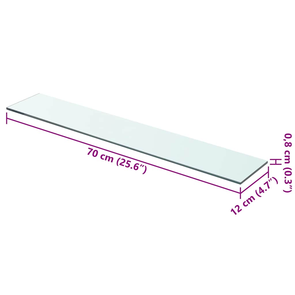 Shelf Panel Glass Clear 70x12 cm